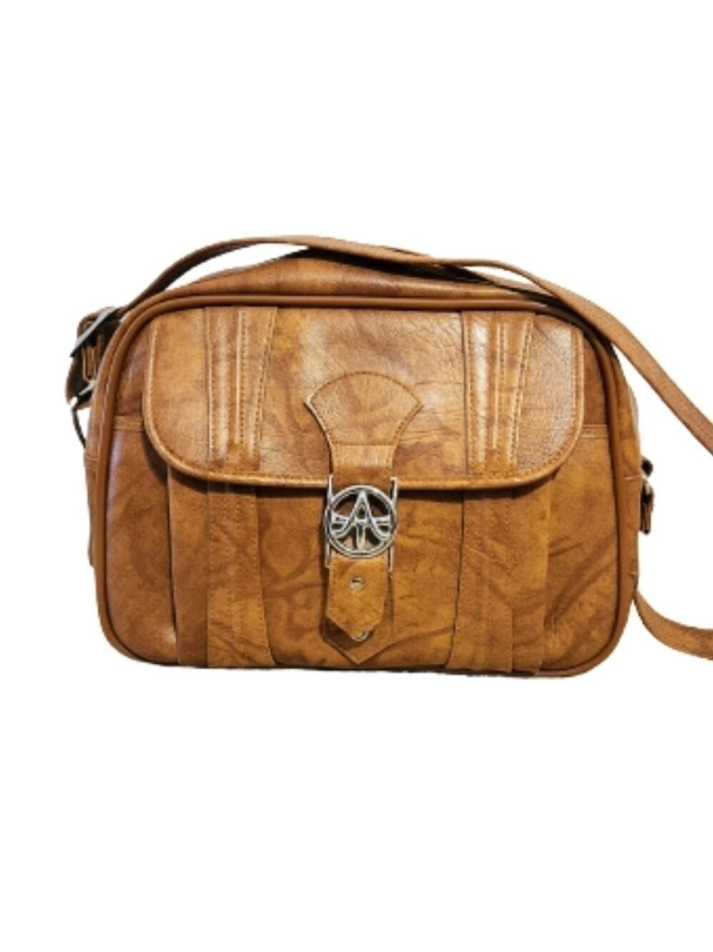 American Tourister Vintage 70s Faux Leather Bag Brown